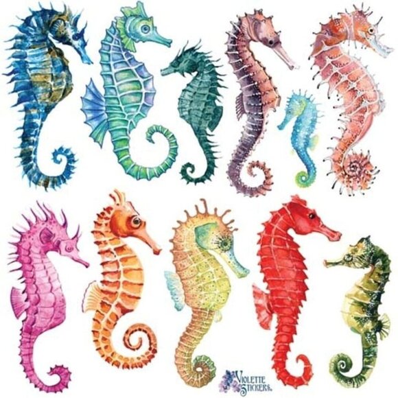 3 for $15 - Seahorse Stickers - 2 Sea Life Stationary Sticker Sheets - NEW - Picture 4 of 6